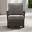 Chaise berçante d'extérieur pivotante avec coussins