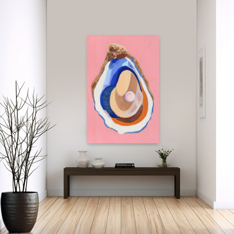 Impression d'art mural coloré coloré d'huître sur une plage moderne, H 60 po x l 40 po