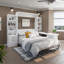 Grand lit escamotable avec rangement en bois massif Johnniemae-848879430