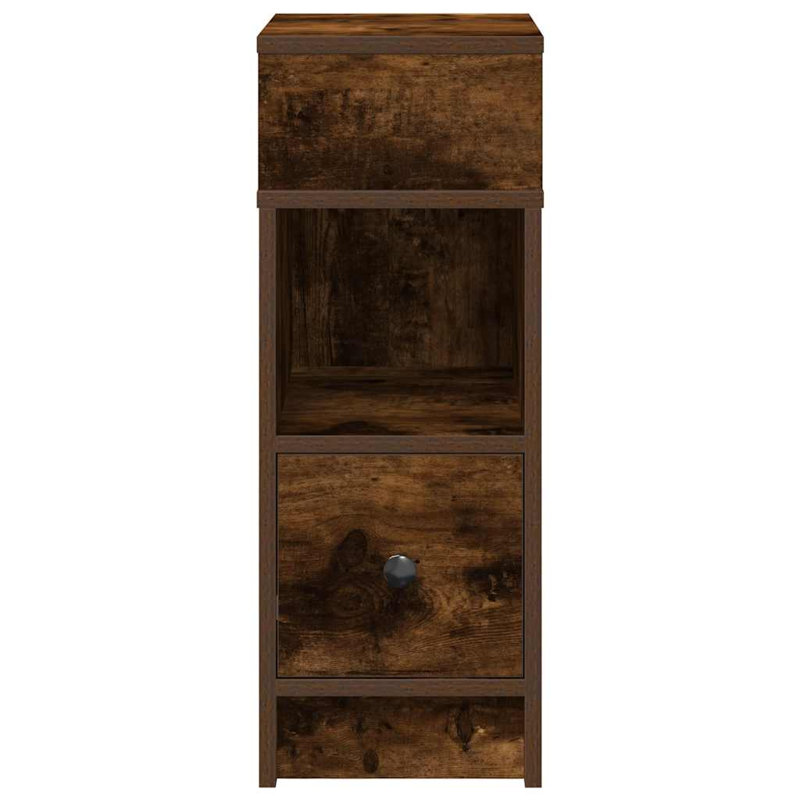 Rozario 25cm W Manufactured Wood Bedside Table, 1, Smoked Oak
