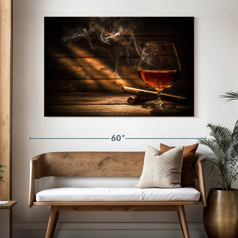 Yarlin Rustic Cigar And Whiskey, 34" H x 51" W
