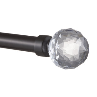 EXCLUSIVE HOME Crystal Ball 1" Curtain Rod and Finial Set