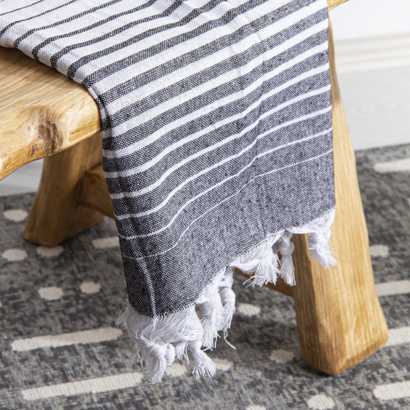 100% Cotton Fouta Beach Towel, Black, 39.4 x 67.0 inches | Machine Washable at 86°F | Lightweight, Quick-Drying, Perfect for Beach, Pool, or Spa | Stylish and Versatile for Summer Adventures