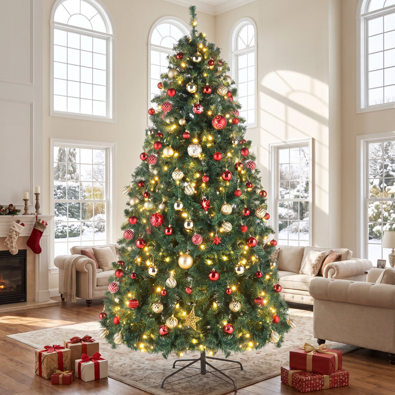 Sapin de Noël artificiel de 3 m (10 pieds) avec 5090 branches, 1200 lumières DEL, 10 modes d'éclairage et télécommande