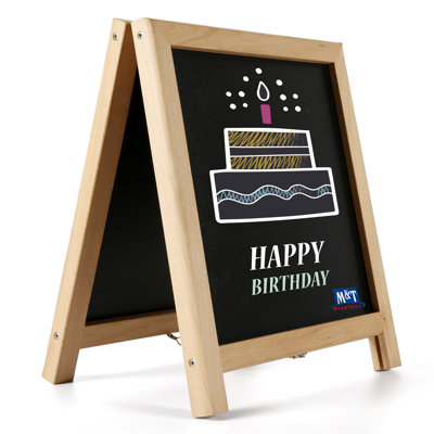 MT Displays No Fiberboard Freestanding Wood Chalkboard