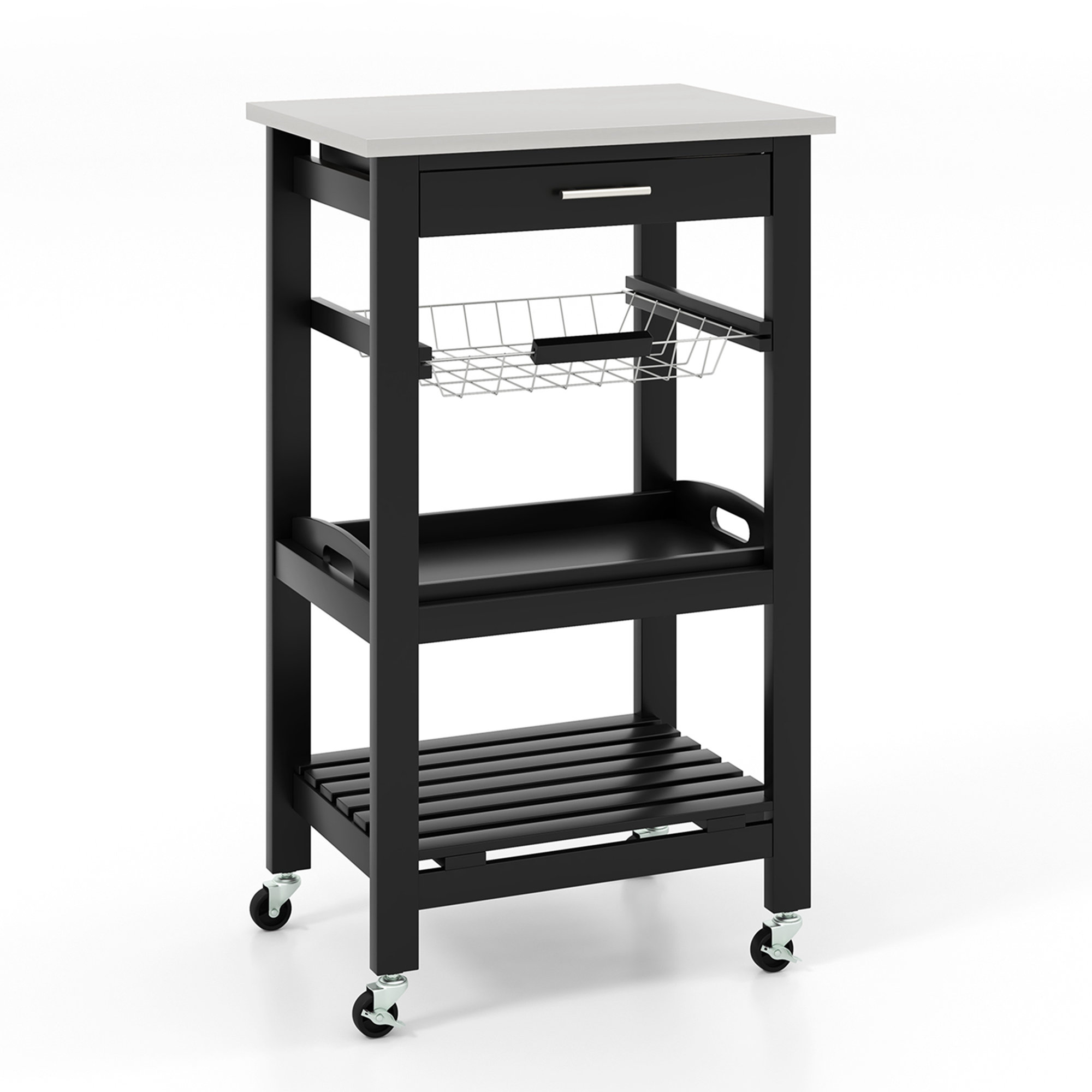 Latitude Run® Maniteau Compact Kitchen Island Cart Rolling Service