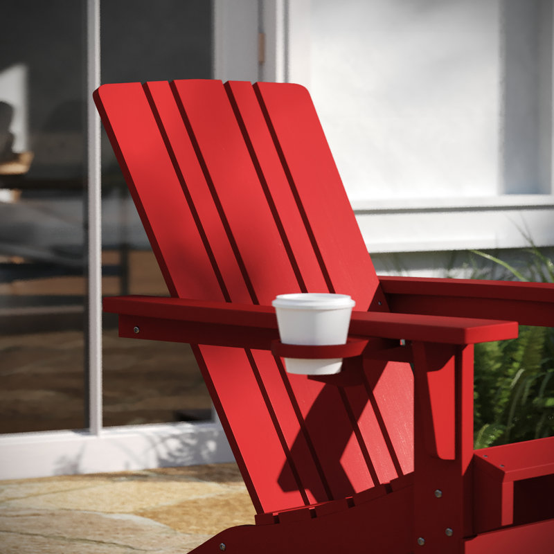 Chaise Adirondack en plastique Collis, Rouge