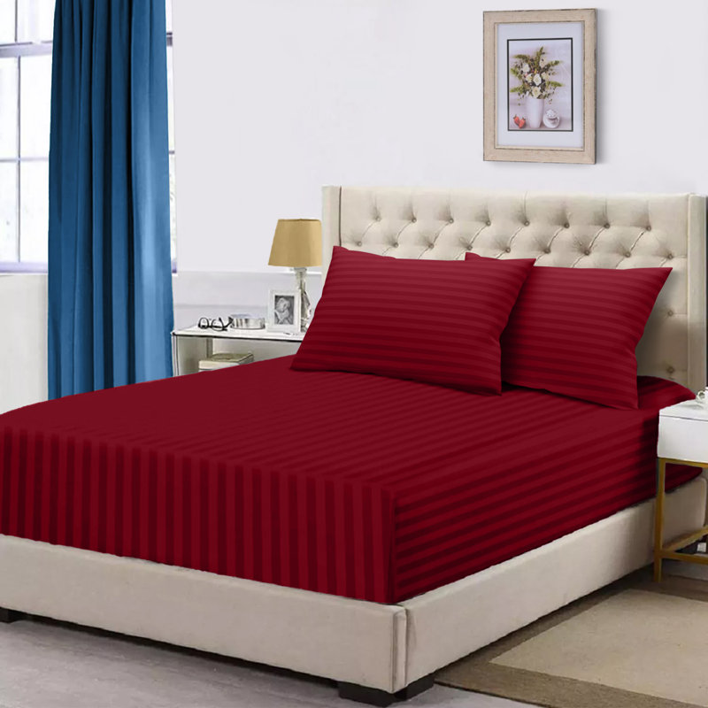Gerde Super Soft Microfiber Extra Deep Fitted Sheet, Double (137 x 191cm), Burgundy