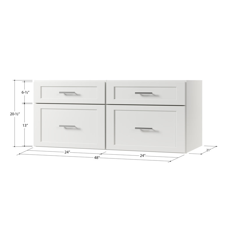Ensemble de meuble-lavabo mural flottant double 48 po Disar, Blanc