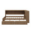Lit de jour double en bois avec rangement intégré, éclairage USB / DEL et structure de lit à deux tiroirs-47802011