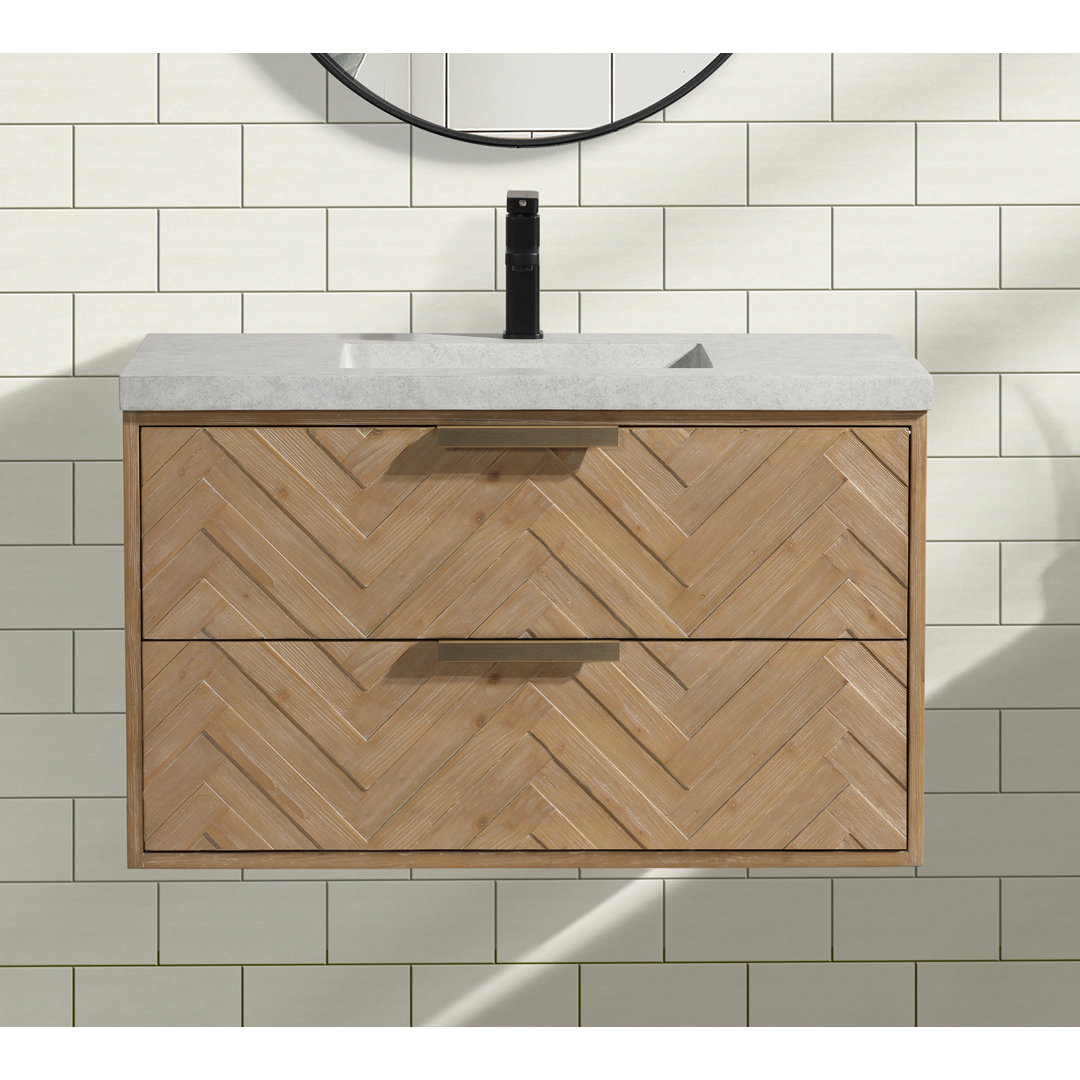 Carlsbad 36" Floating Bathroom Vanity Weathered Fir Ari Kitchen & Bath