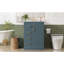 Meuble-lavabo 24 po avec lavabo en céramique intégré, 1 porte, 3 tiroirs, meuble-lavabo simple pour petite et moyenne salle de bain, bleu