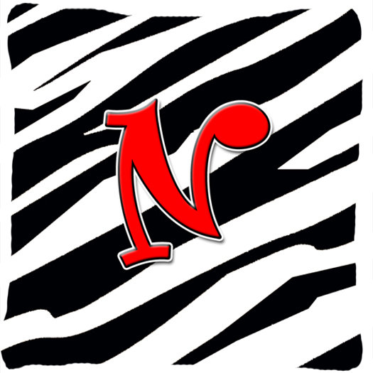 Monogramme initiale Zebra intérieur/extérieur Throw Pillow, N