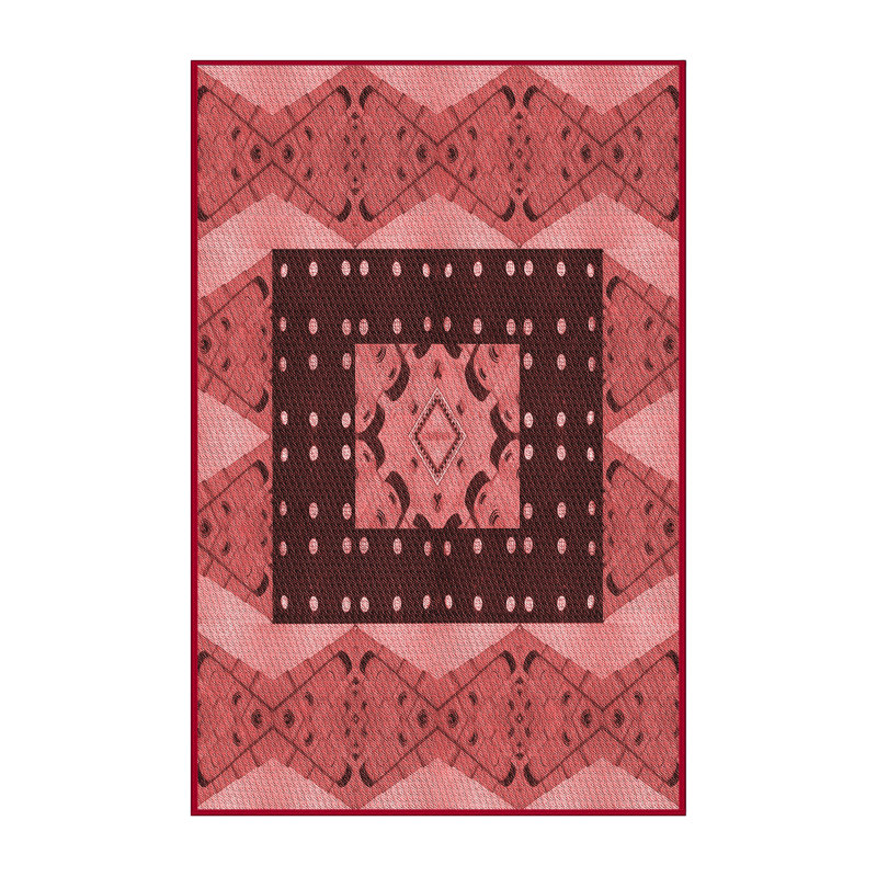 Tapis en laine pêche/brun, Rectangle 2 pi x 4 pi