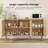 Sideboard Buffet Cabinet With 3 Rattan Doors-295197150