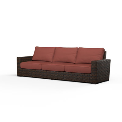 106'' High-Density Polyethylene (HDPE) Wicker Outdoor Patio Sofa with Sunbrella® Cushions