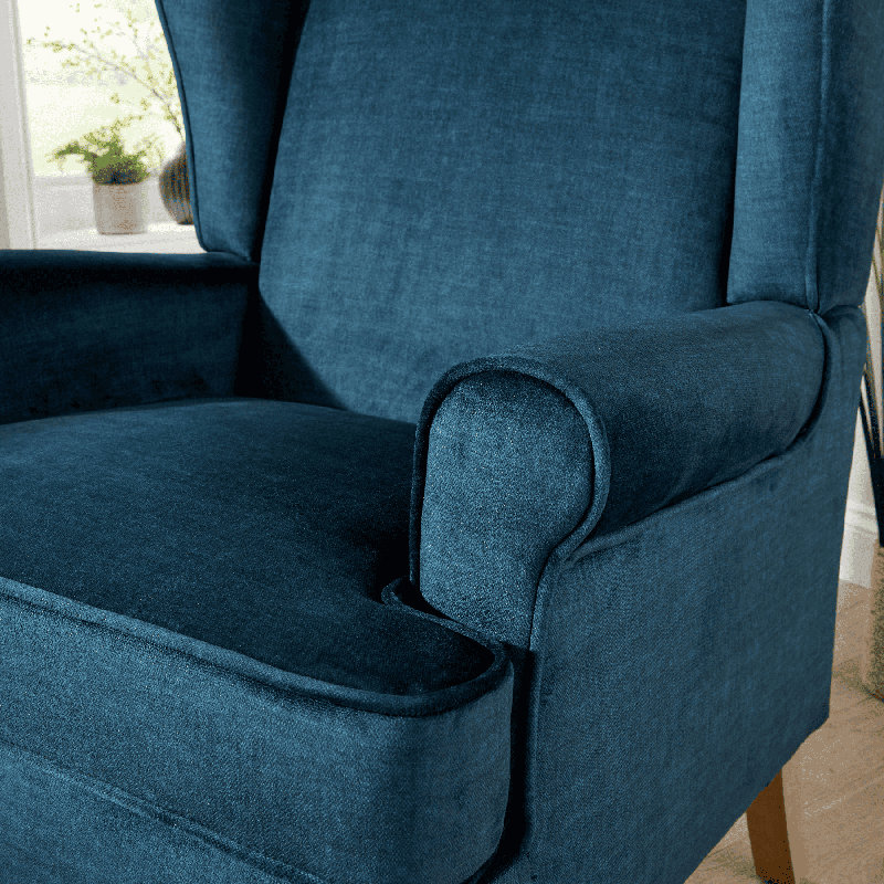 Helena Wingback Chair, Blue