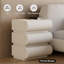 Creamy White Wavy Nightstand with 3 Drawers, Solid Wood Frame & Leather Finish, Modern Minimalist Bedroom Side Table