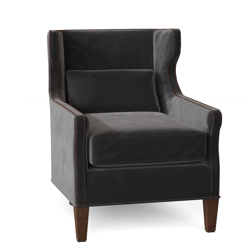 Percy Wingback Chair, Bark (8789 06), Walnut
