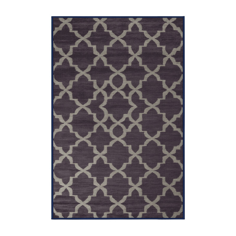 Tapis mauve lavable à la machine, Rectangulaire 7 pi x 10 pi