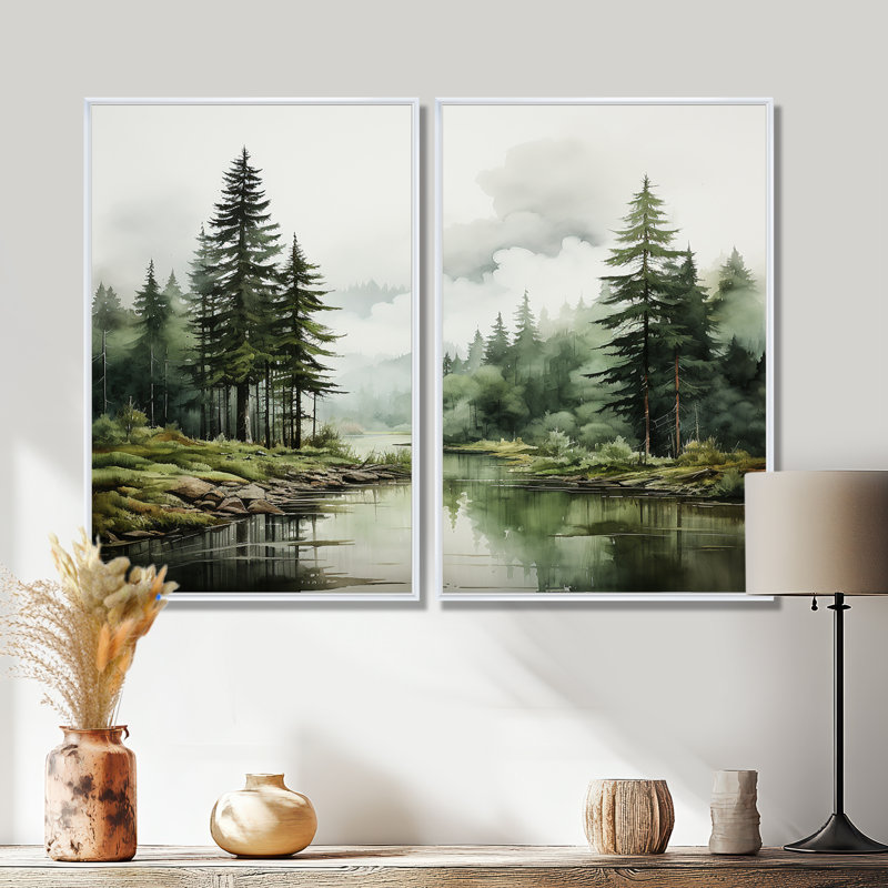 Pin, Silent Wilderness - Pin, art mural, 36" H x 48" W, Impression encadrée flottante, White
