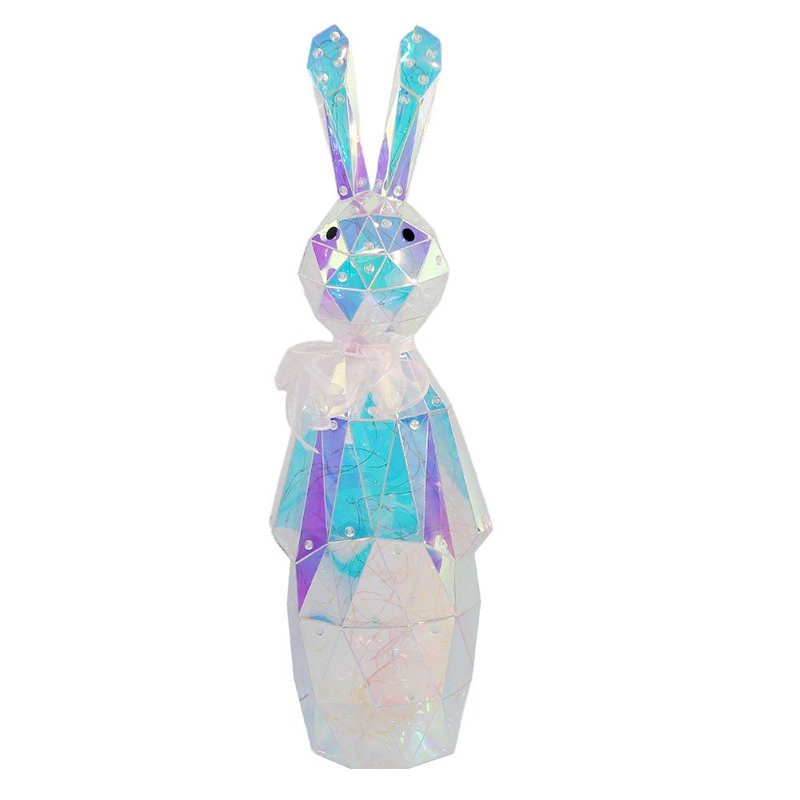Lapin de Pâques prismatique irisé 20 po - Alex