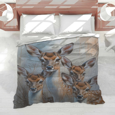 Group Of Deer Illustration Comforter