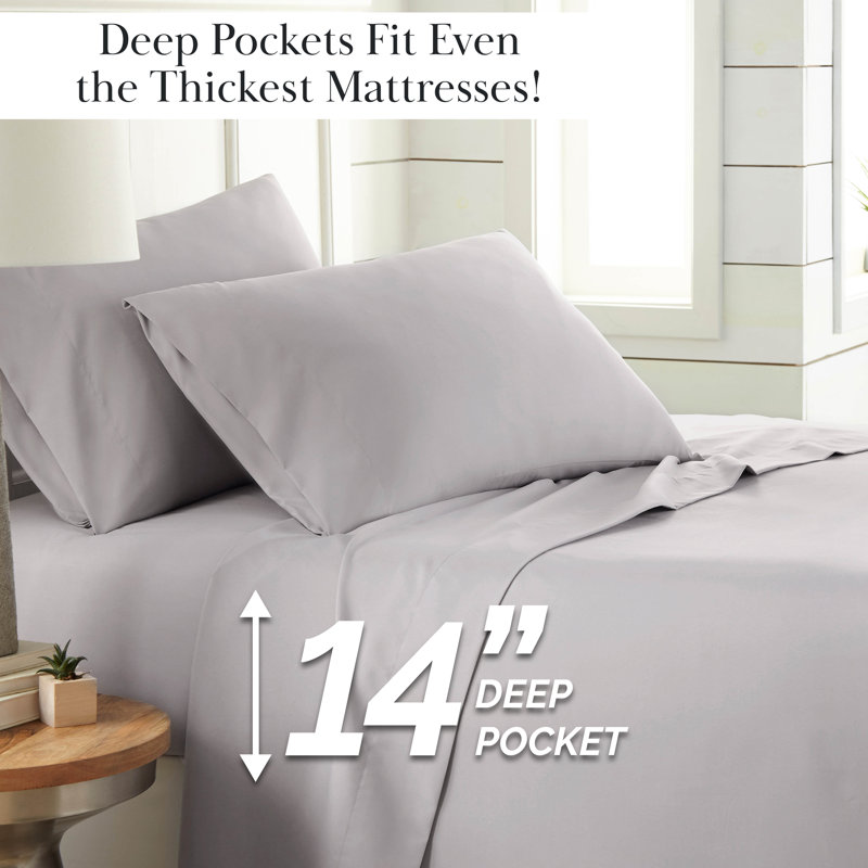 Classic Collection From Southshore Fine Linens Classic Sheet Set, King, Light Gray