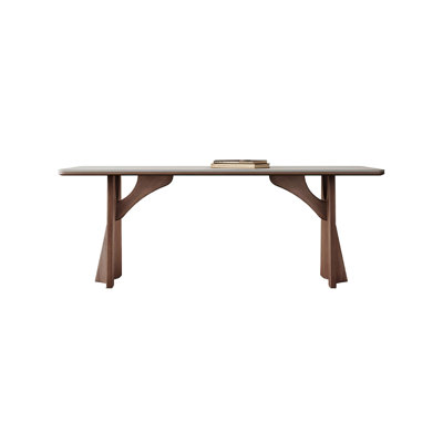 Sintered Stone Solid Wood Ash white and brown Dining Table