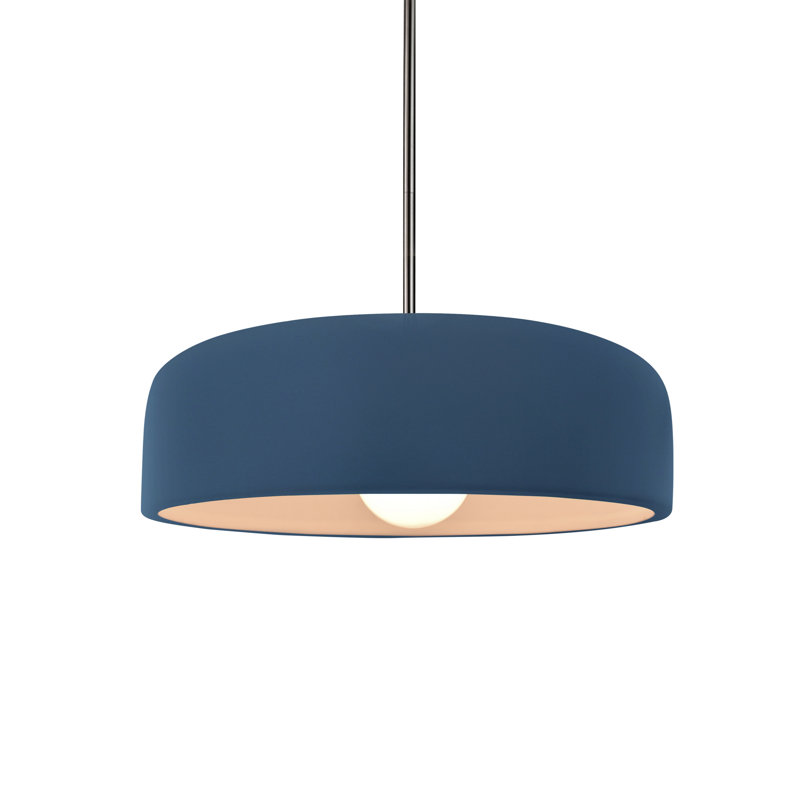 Radiance - Spire 1-Light Pendant - Brushed Nickel - Rigid Stem, Incandescent (Not Included), Midnight Sky, 10" W x 3.75" H