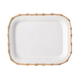 Bamboo 12" Platter - White/Natural