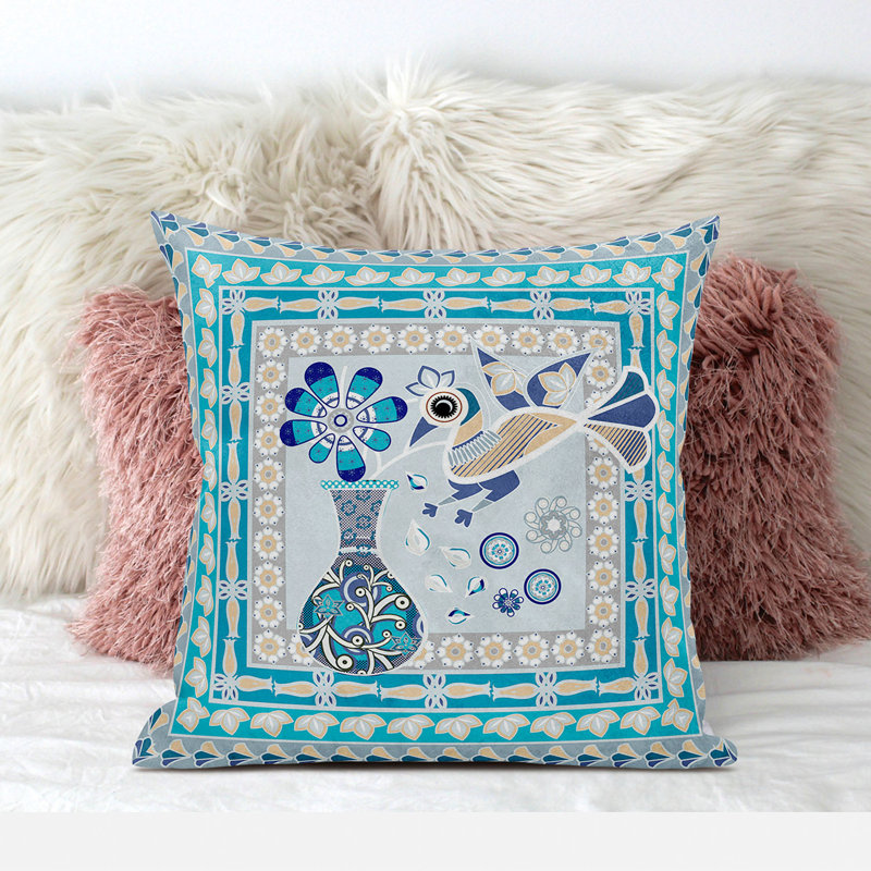 Coussin 18 po x 18 po, Turquoise