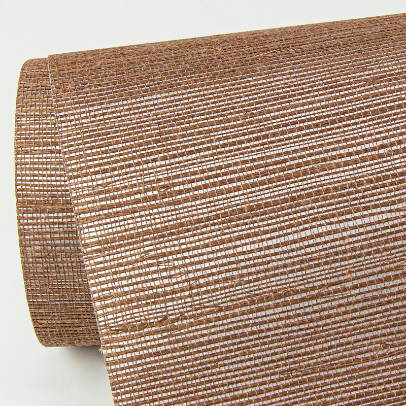 Loom Abstract Grass Cloth Wallpaper Roll, Rust, 36" W x 24' L