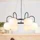 Royelle 6 - Light Dimmable Wagon Wheel Modern Glass Bubble Chandelier