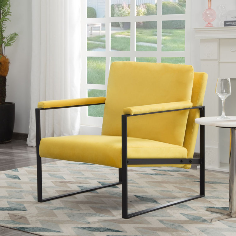 Meinte Upholstered Armchair, Yellow