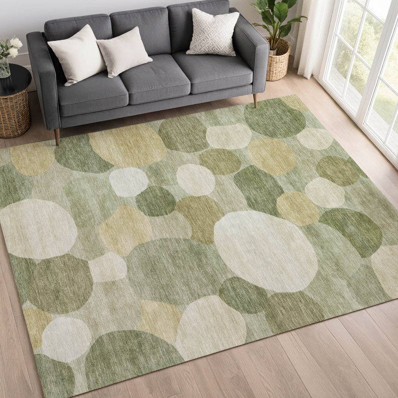 Tapis à pois Premium lavable à la machine AMF2375 Mayfield, Sage, 3 pi x 5 pi
