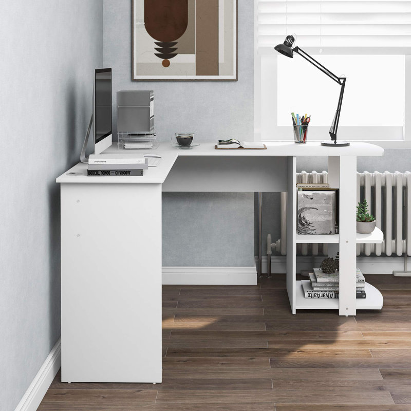 Demeyer L-Shaped Writing Desk, White