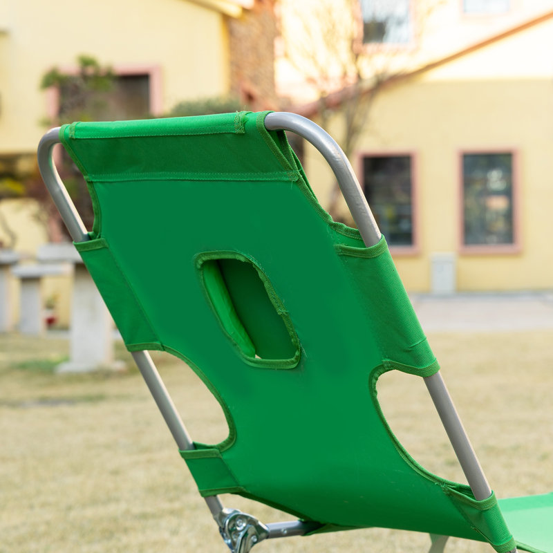 Haritz Foldable Sun Loungers Beach Chaise Lounge, Green