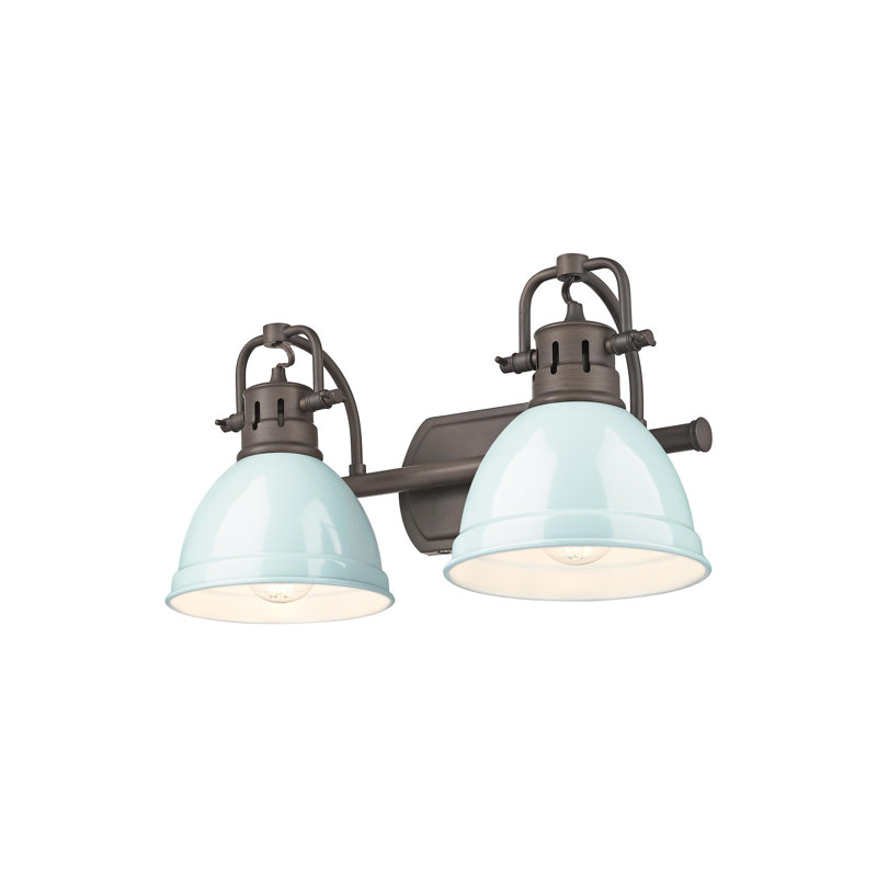 Meuble-lavabo 2 lumières Calica, Bronze huilé, Écume de mer, écume de mer