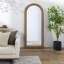 Miroir arqué en bois manufacturé / jute