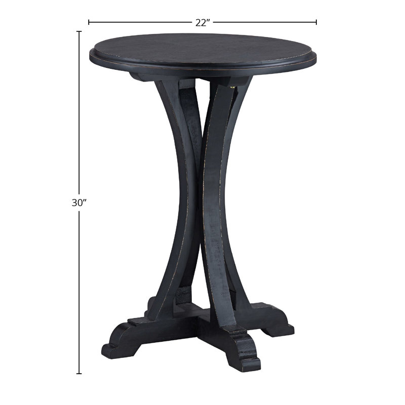 Zach Fir Wood End Table, Distressed Black