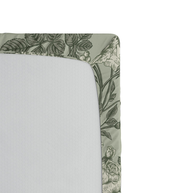 Microfiber Floral Fitted Sheet, Full/Double Fitted Sheet
