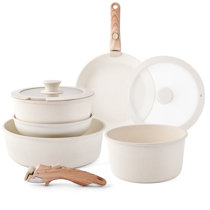 CAROTE 20pcs Pots and Pans Set, Nonstick Cookware Set Detachable Handle,  Kitchen Cookware Sets with Removable Handle, RV Cookware Set, Oven Safe