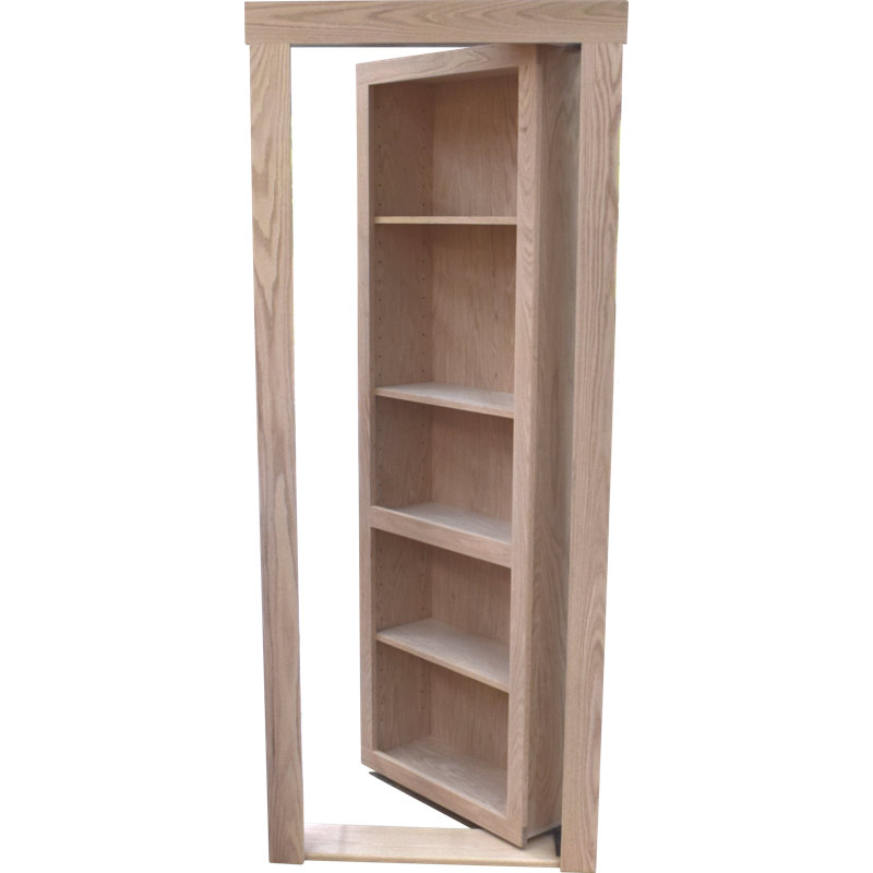 Bookcase hidden door, 28" x 80", Unfinished, Inswing Right