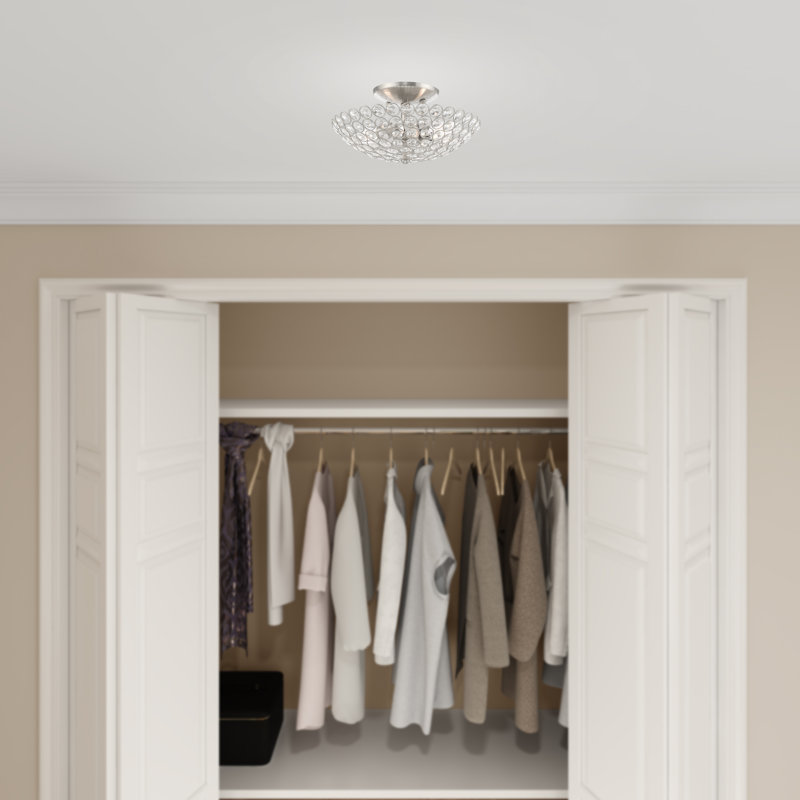 Plafonnier semi-encastré unique à 2 lumières Ludie, H 5,75 po x l 11 po x P 11 po