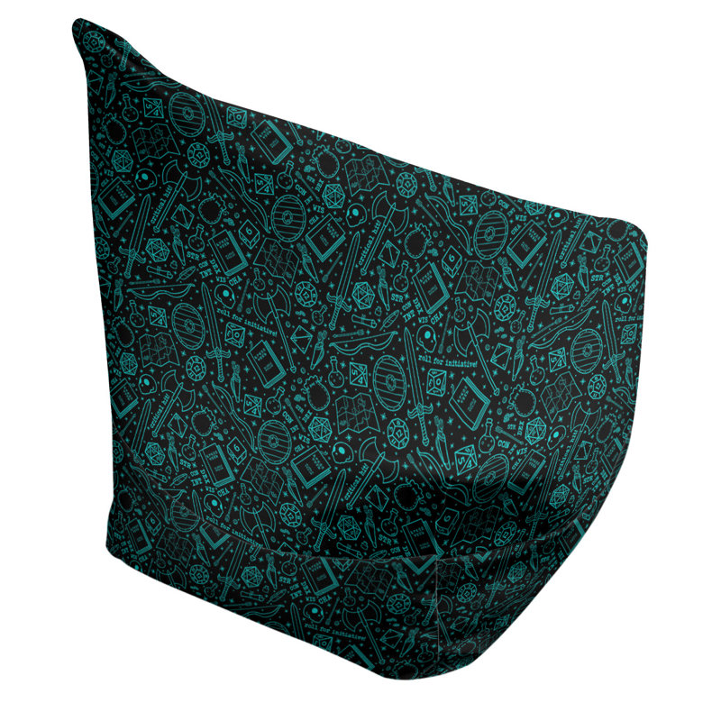 Sac de pois Leffel, H 120 po x L 31 po x P 60 po, Rembourrage poly, Noir / bleu sarcelle