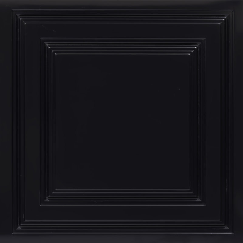 Tuile de plafond économique en PVC, L 24 po x L 24 po, Noir