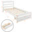 Structure de lit simple avec rangement et rangement en lattes de bois stables - blanc, aucun support de tiroir de sommier nécessaire, blanc
