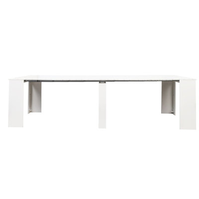 Multifunctional Table Console, 118.56in X 31.56in, White, And Particle Board, Practical Console For Entryway Extendable Table, Up To 118.50in, Chipboard & , Elegant Addition Your Home