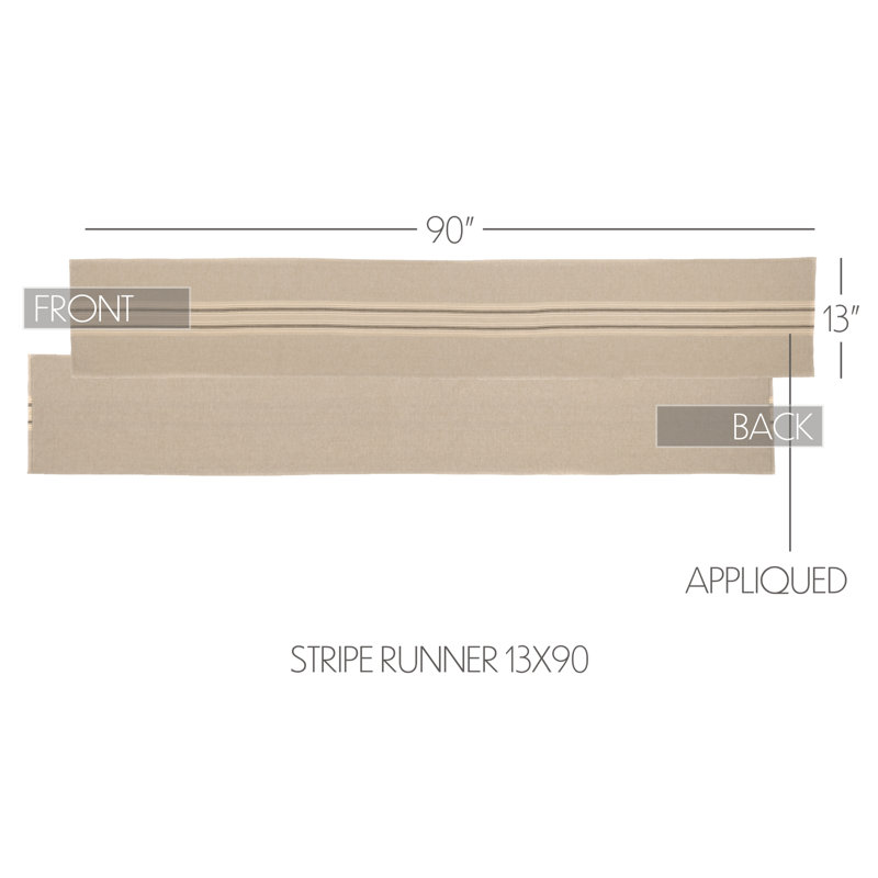 Surikova Striped 100% Cotton Table Runner, 90" L x 13" W